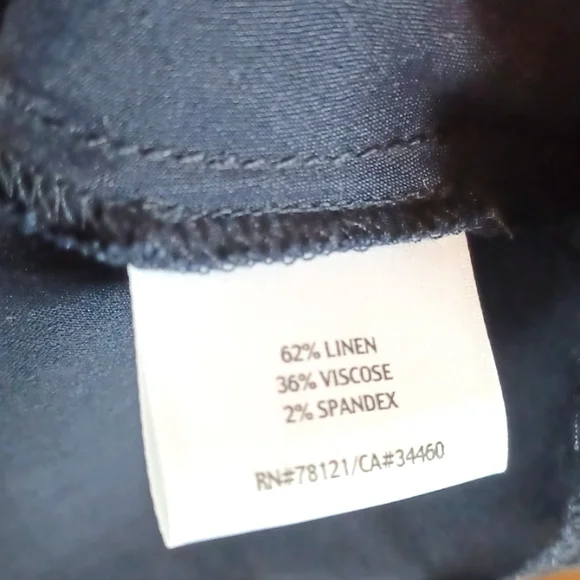 Sz L Eileen Fisher Black Linen Blend Sleeveless Midi Dress - Picture 7 of 8
